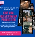 INE 494: Queer Cinema Production Flier